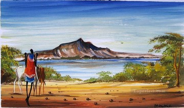 アフリカ人 Painting - アフリカのビーチで
